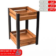 جاپيازي چوبي پايه مشکي ۲طبقه وودمارت