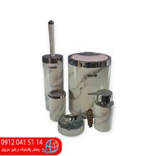 ست ۵پارچه شاین ماربل طرح سنگ سفید کرم بتیس