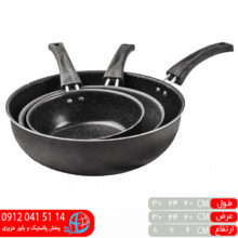 تابه سه عددي تفلون تکدسته کوتاه