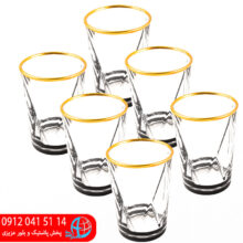 لیوان دیاموند مشکی طلایی رز عسلی