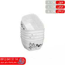 کاسه چهارگوش ۶تايي رز