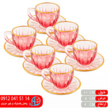 فنجان نعلبکی سلنا رنگی رز عسلی