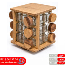 استند چرخشی چوب مربع ۱۲خانه رز