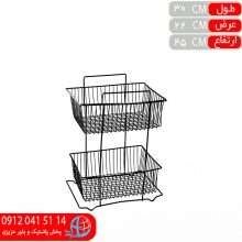 جاپيازي مستطيل مشکي ۲طبقه عزيزي