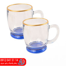 لیوان جفتی ویان آبی رز عسلی