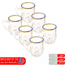 نیم لیوان استاتیک آبی طلایی رز عسلی