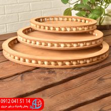 سینی مهره دار ۳سایز بیضی رز