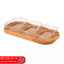 اردوخوری پایه چوبی بزرگ لیمون ۳عددی