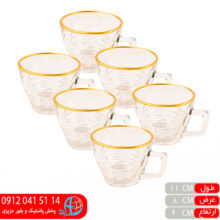 فنجان ریکاردو لب طلا رز عسلی