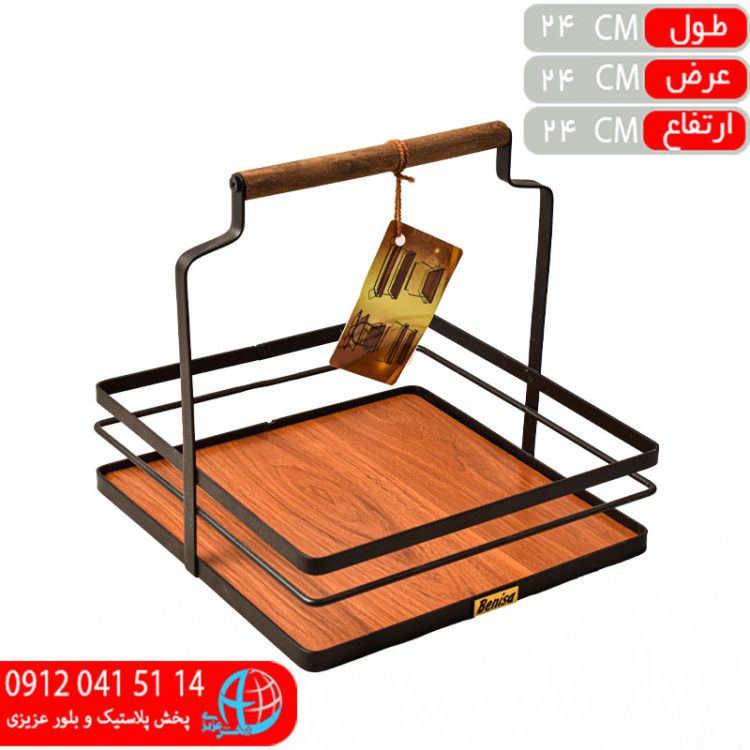 استند کف فندقي دسته چوبي ۱ط بنيسا