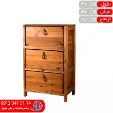 جاپیازی کمدی ۳ طبقه کشویی چوبی